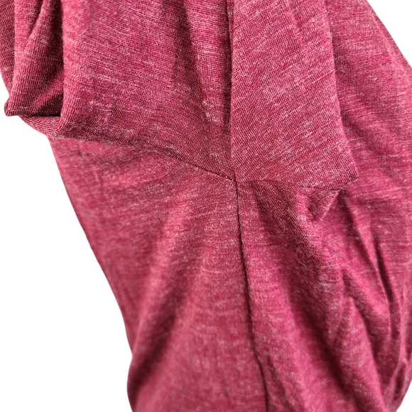 Prana Nadia burgundy faux wrap burnout a-line wool blend dress size Large - Picture 7 of 14